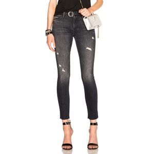 Mother Jeans Looker Ankle Fray in Crash and Burn Black Jeans Size 27